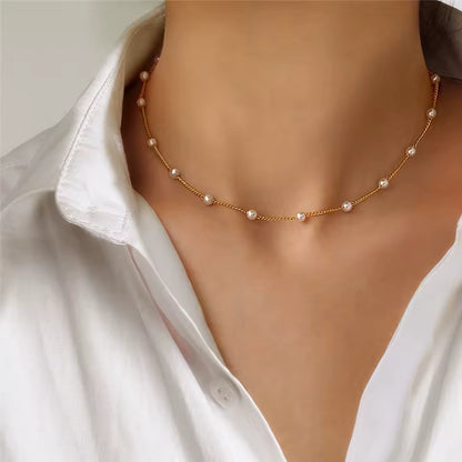 Elena Gothic Pearl Choker Necklace