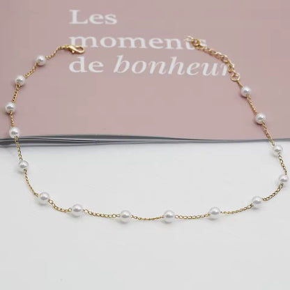 Elena Gothic Pearl Choker Necklace