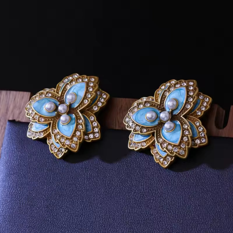 Elena Luxury Pearl Flower Earrings