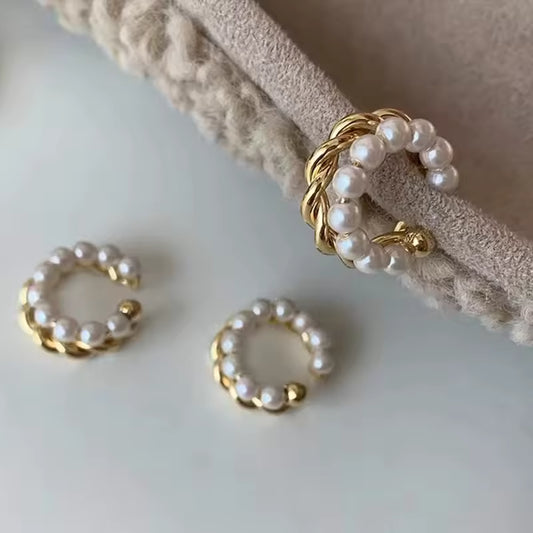 Elena Gold Korean Pearl Ear Cuff