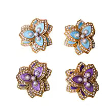 Elena Pearl Flower Zirconia Earrings