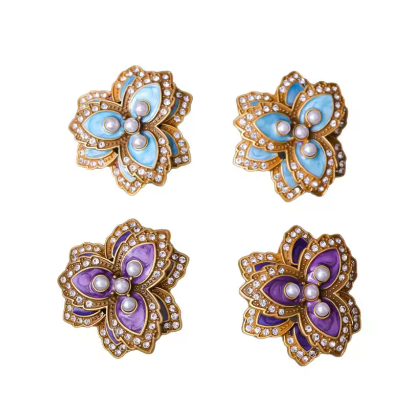 Elena Luxury Pearl Flower Earrings