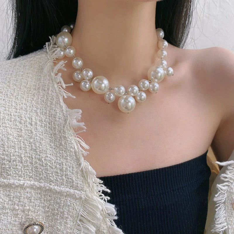 Elena Pearl Cluster Necklace