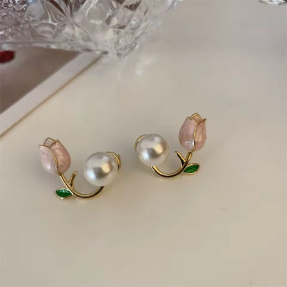 Elena Tulip Flower Drop Earrings