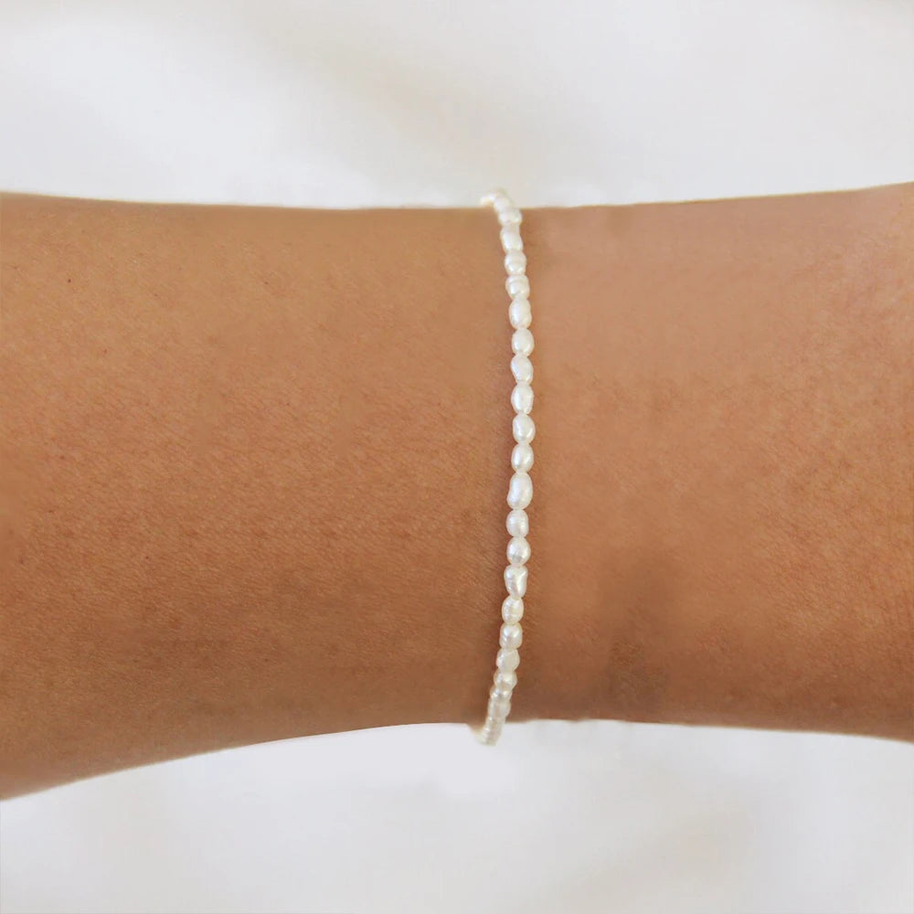 EManco-pulsera de perlas de imitación para mujer, pulsera ovalada de acero inoxidable, regalos navideños, directo de fábrica