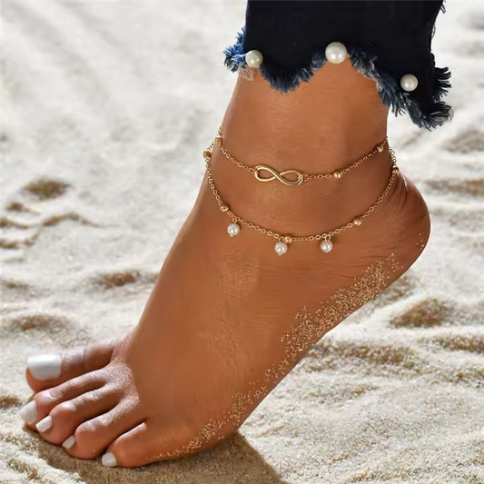 Elena Pearl Shell Anklet Bracelet