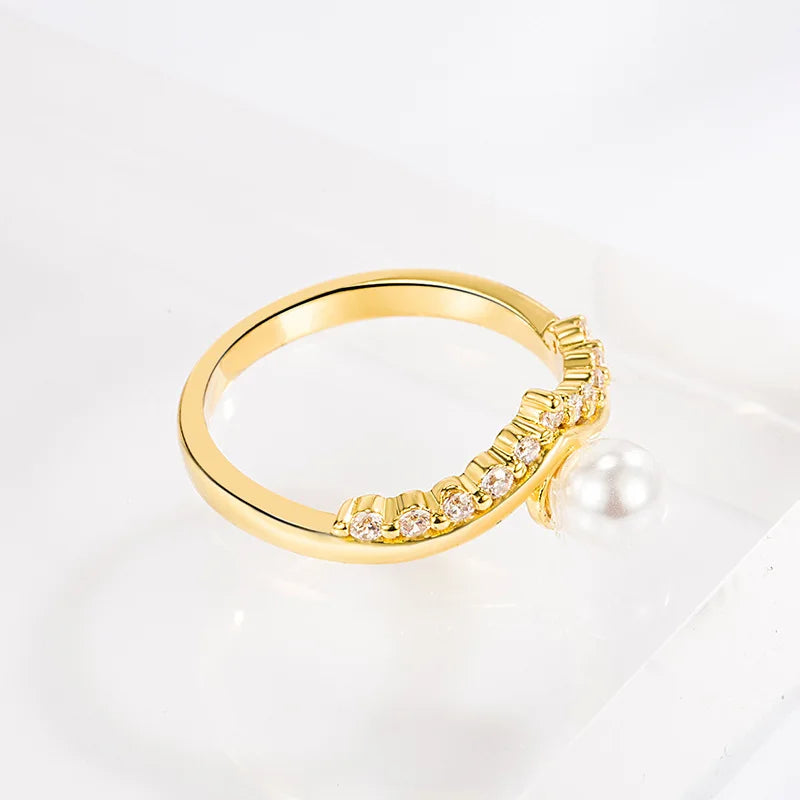 Anillos de perlas de moda, joyería de plata 925 con piedras preciosas de circón, accesorios, anillo de dedo para mujer, regalo de compromiso de boda, venta al por mayor