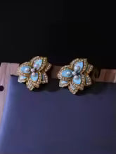 Elena Pearl Flower Zirconia Earrings