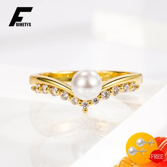 Anillos de perlas de moda, joyería de plata 925 con piedras preciosas de circón, accesorios, anillo de dedo para mujer, regalo de compromiso de boda, venta al por mayor