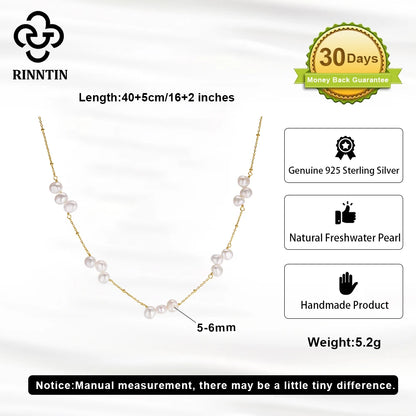 Elena Pearl Necklace Baroque Gold Chain