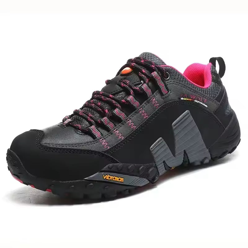 Zapatos de Trekking para hombre y mujer, botas de montaña impermeables, de cuero genuino, para exteriores, Unisex, Primavera, 2025