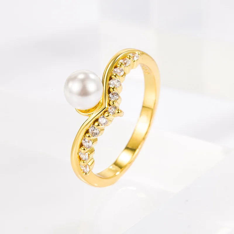 Anillos de perlas de moda, joyería de plata 925 con piedras preciosas de circón, accesorios, anillo de dedo para mujer, regalo de compromiso de boda, venta al por mayor