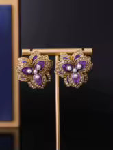Elena Pearl Flower Zirconia Earrings