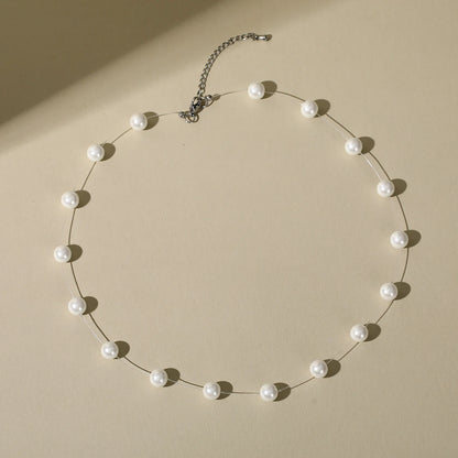 Elena French Style Pearl Choker Necklace