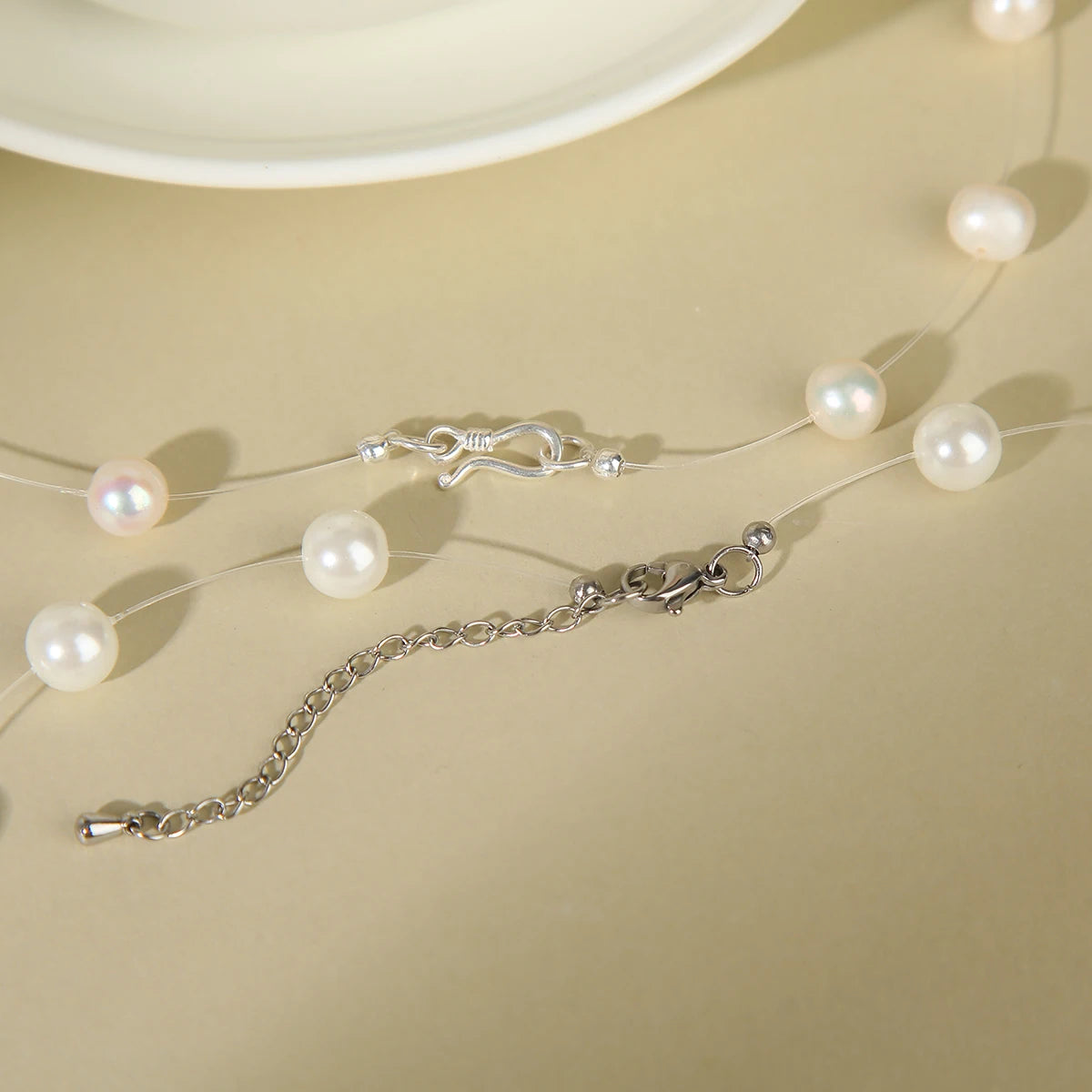 Elena French Style Pearl Choker Necklace
