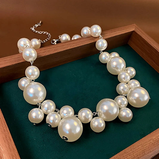 Elena Pearl Cluster Necklace