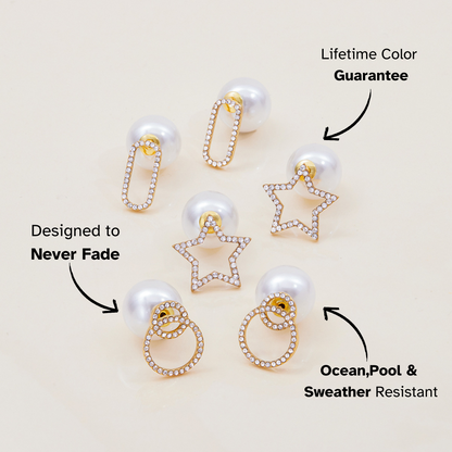 Elena Lustre Link Pearl Earrings