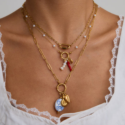 Elena Pearl Accent Loop Necklace