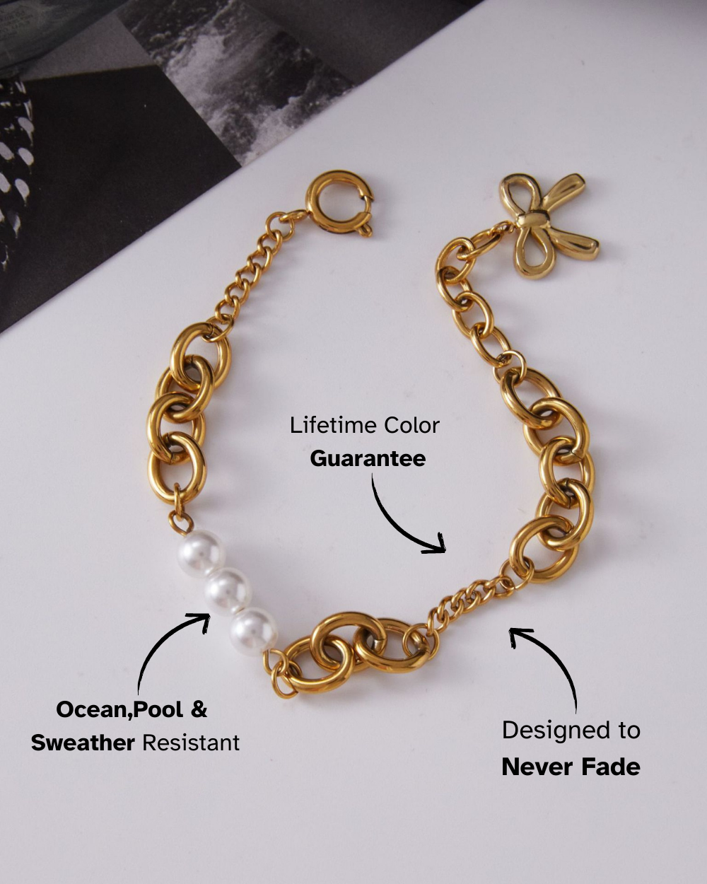 Elena Grace Bow Link Bracelet