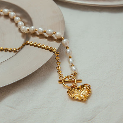 Elena Pearlbound Heart Necklace