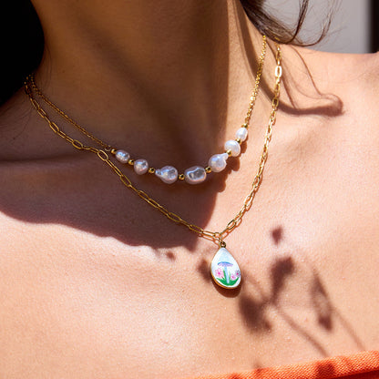 Elena Rainy Bloom Double Necklace