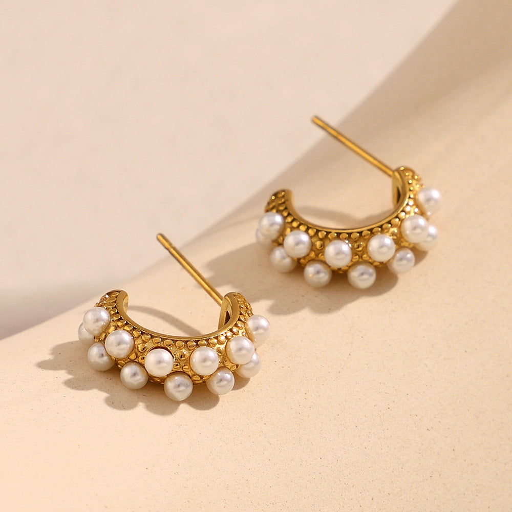 Elena Pearl Pop Mini Hoops
