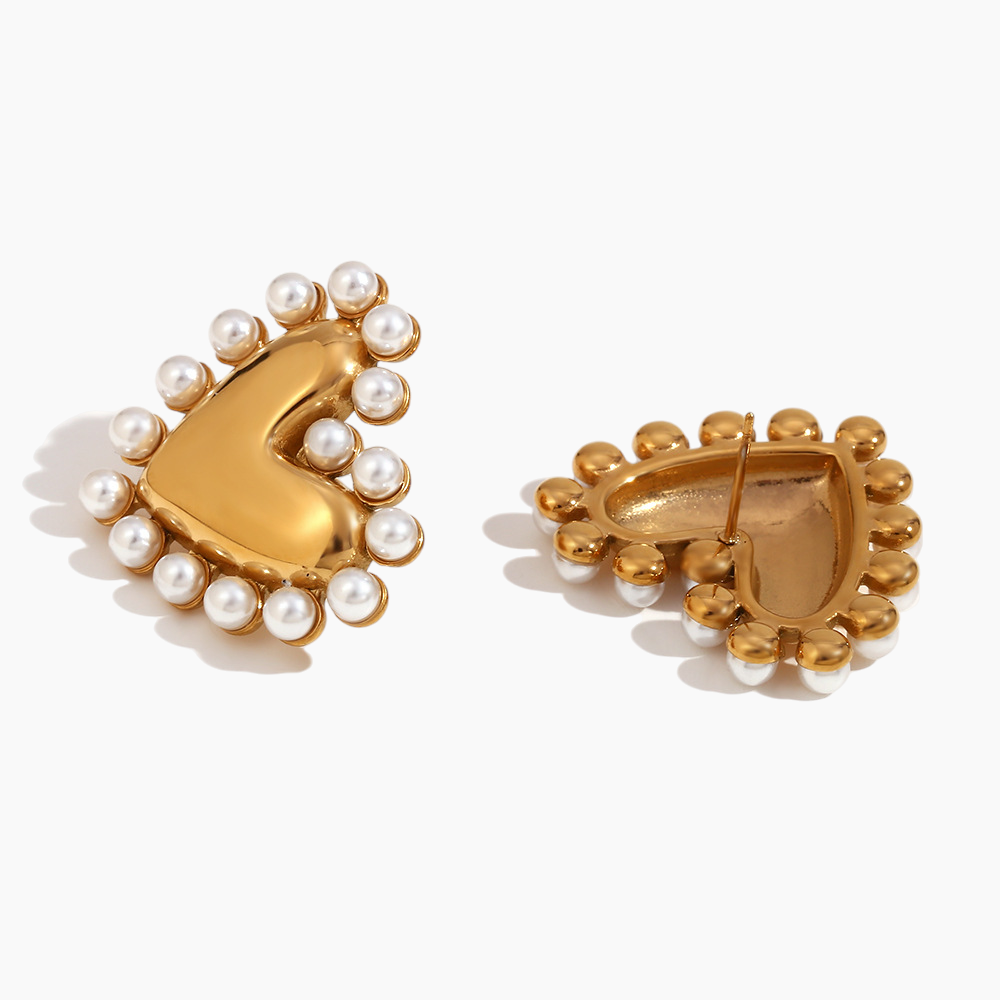 Elena Pearl Embrace Heart Earrings