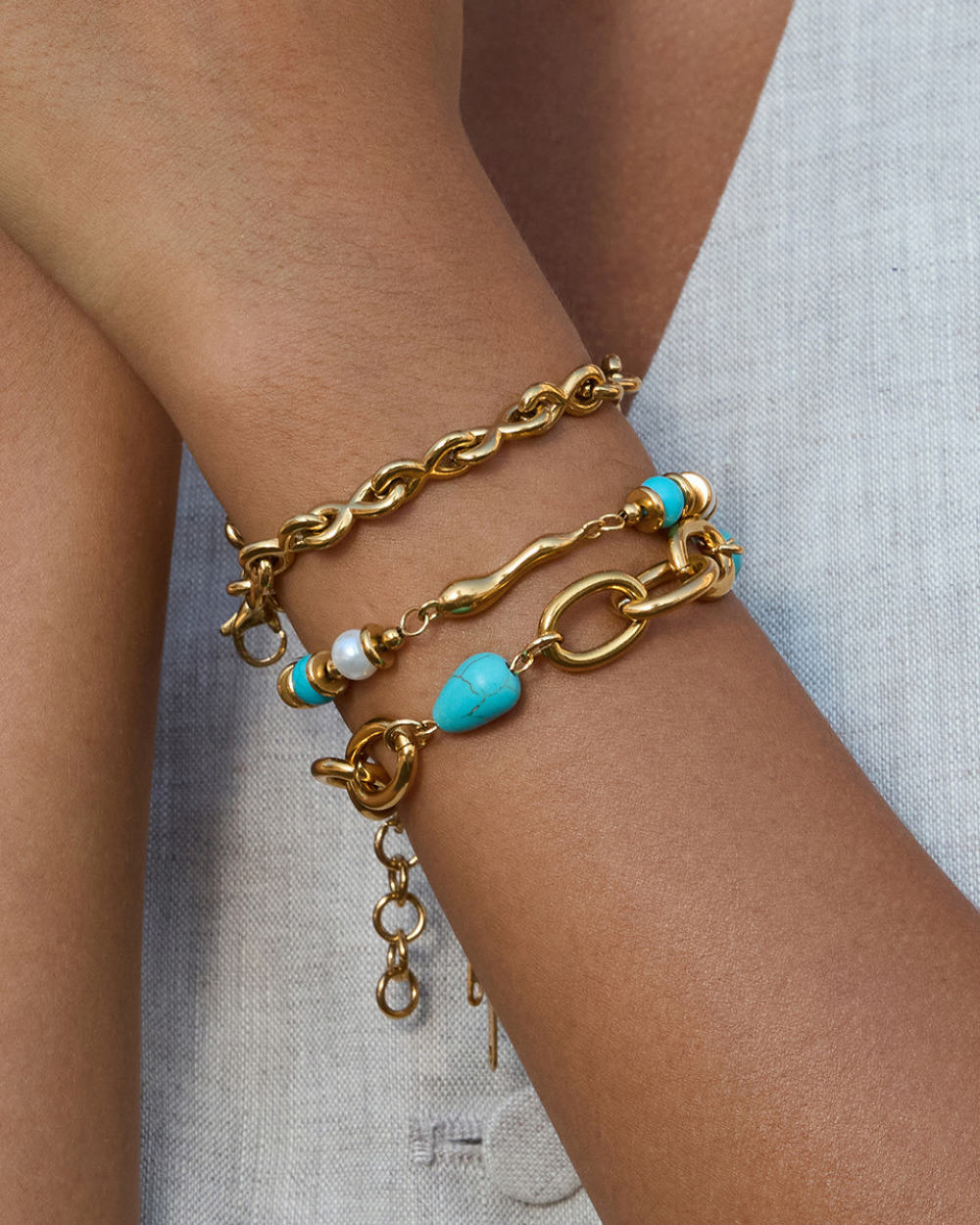 Elena Azure Ripple Pearl Bracelet