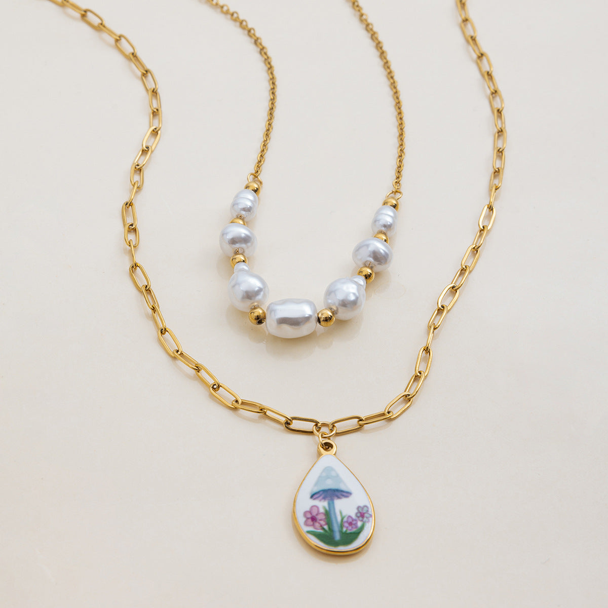 Elena Rainy Bloom Double Necklace