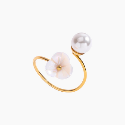 Elena Petal Pearl Bloom Ring