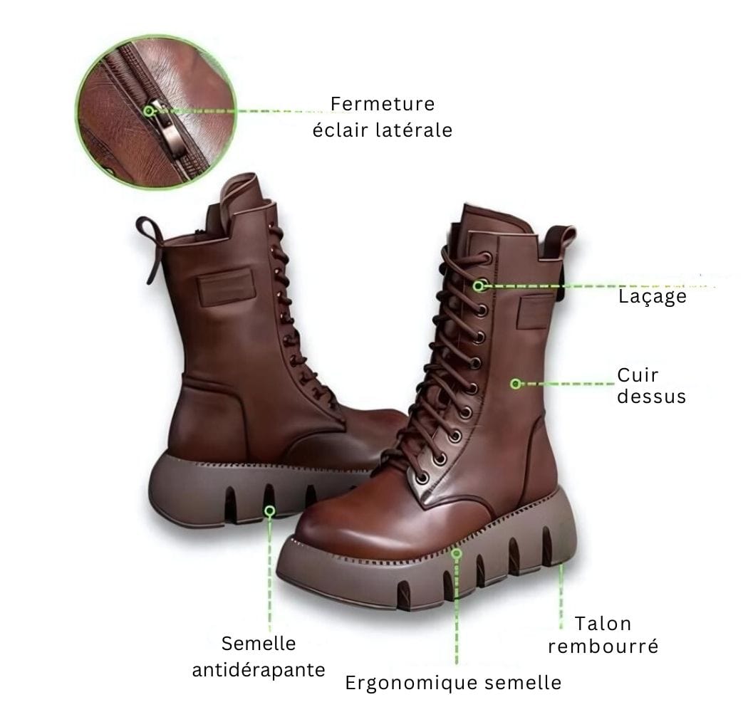 Orthopedic fleece boots with thick soles in vintage style - ZAYBADGE19