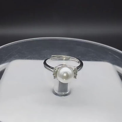 Anillos de moda, joyería de plata 925 con perla, piedras preciosas de circón, anillo abierto para dedo, accesorios para mujer, compromiso de boda, venta al por mayor